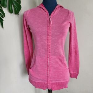 Banana Republic Heathered Pink Cotton Zipper Hoodie Jacket